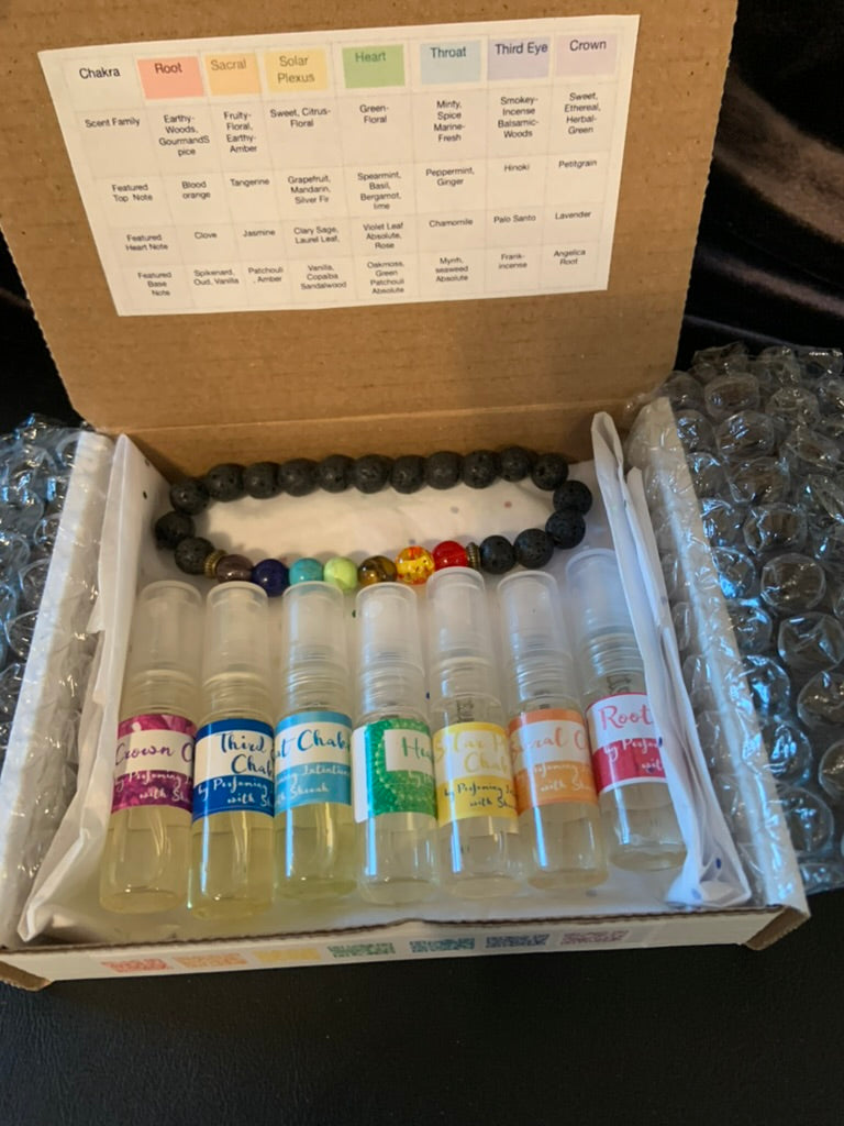 Chakra Perfume Set 3ml (set of seven includes an Aroma Reading)