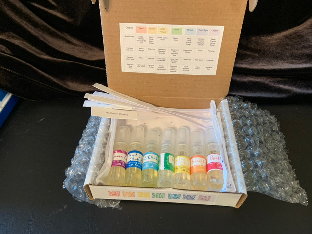 Chakra Perfume Set 3ml (set of seven includes an Aroma Reading)