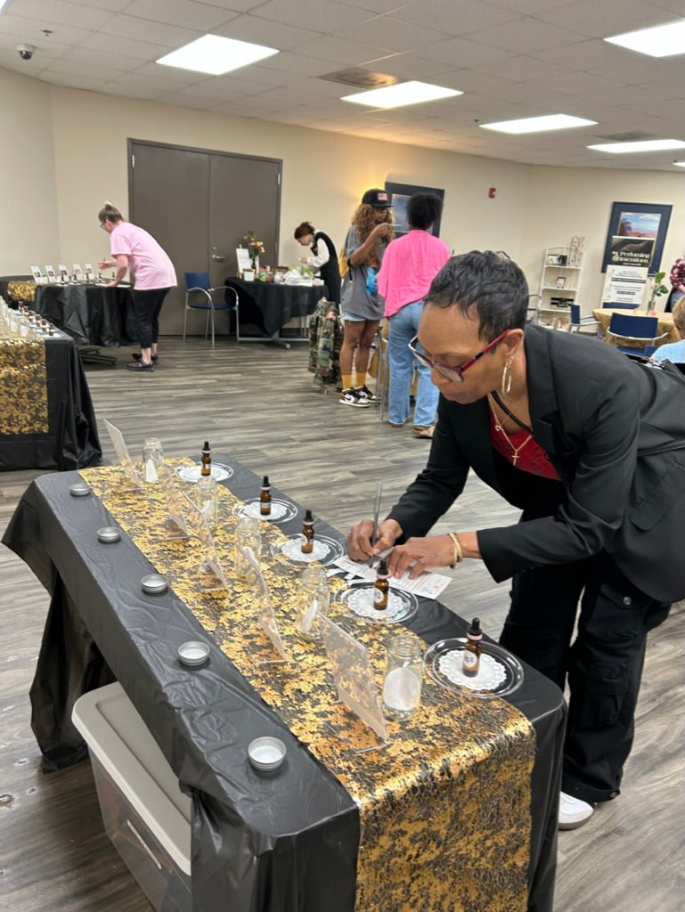 Guests at the scent bar
